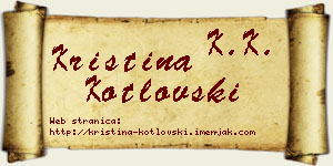 Kristina Kotlovski vizit kartica